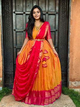 MAYIL - MUSTARD & RANI PINK